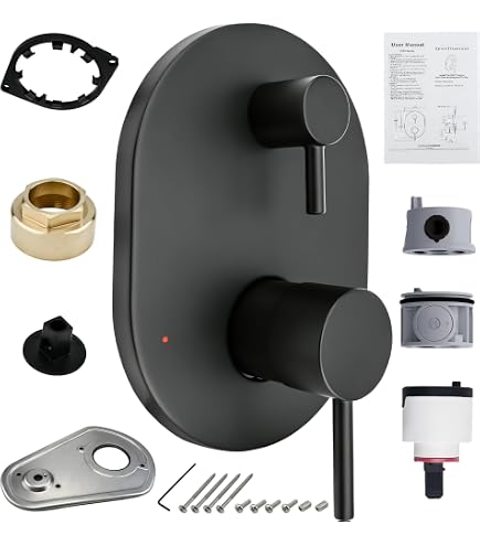 T2470BL Matte Black Shower Handle & 3-Function Transfer Valve Trim